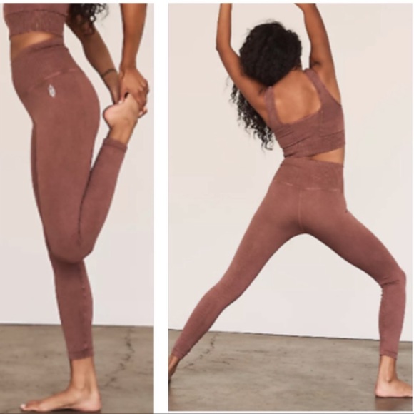 Free People Pants - FP Movement Happiness High-Rise 7/8 Length Good Karma Leggings in Nutmeg M/L